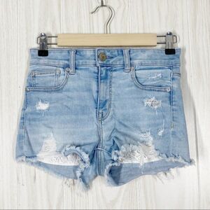 American Eagle | Distressed Hi Rise Shortie Ne(x)t Level Stretch Size 0